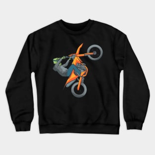 Motorcycle Popping A Wheelie Motorbike Biker Bike Crewneck Sweatshirt